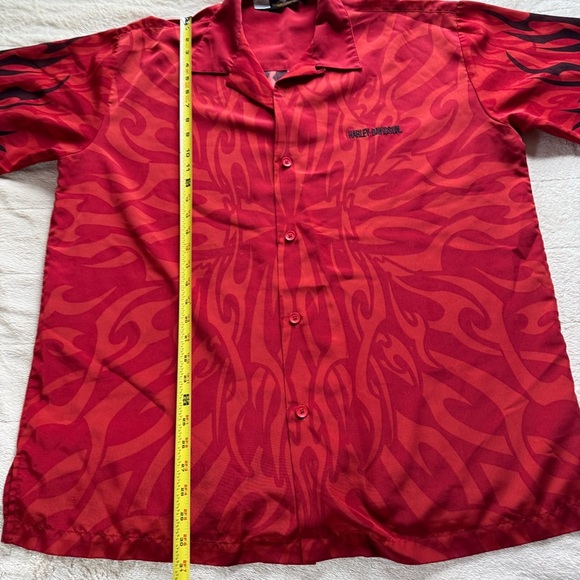 Vintage Harley-Davidson Motorcycle Flames Button Up Shirt Size XL - Picture 6 of 7